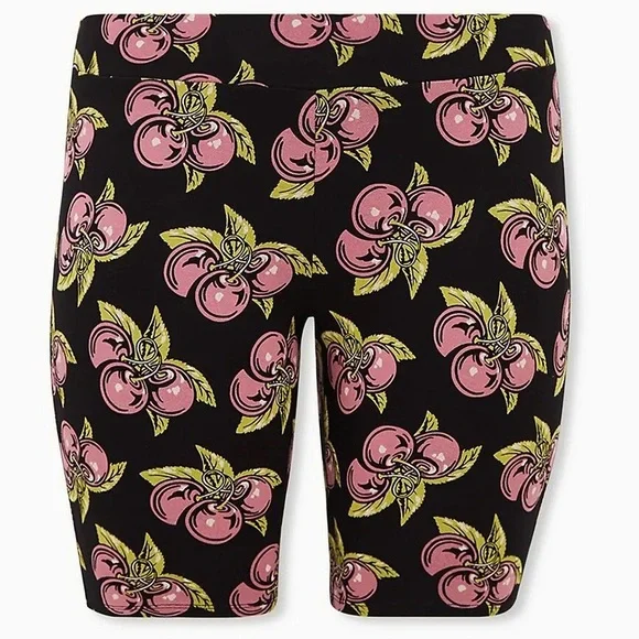 Betsey Johnson x Torrid black cherry bike shorts sz 5x 6x - Picture 2 of 3